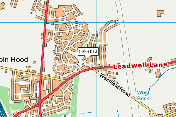 LS26 0TJ map - OS VectorMap District (Ordnance Survey)