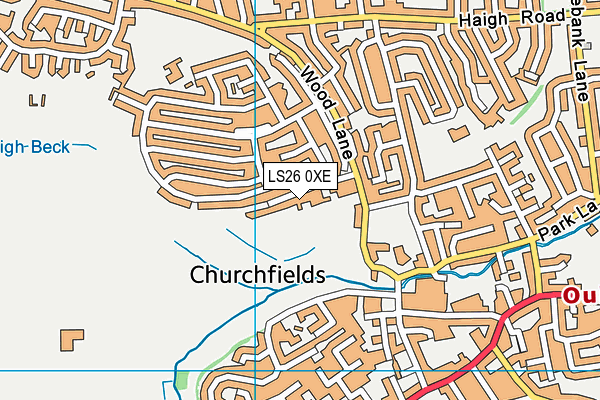 LS26 0XE map - OS VectorMap District (Ordnance Survey)