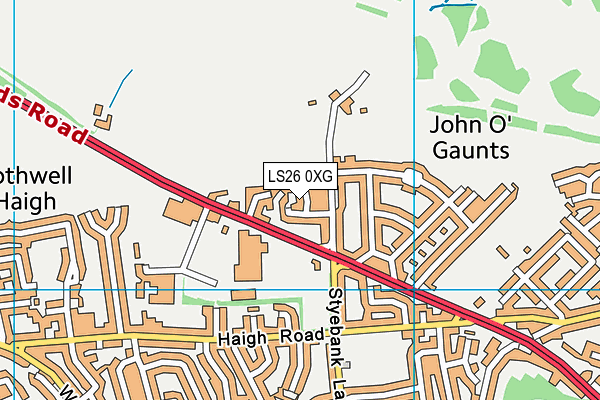 LS26 0XG map - OS VectorMap District (Ordnance Survey)