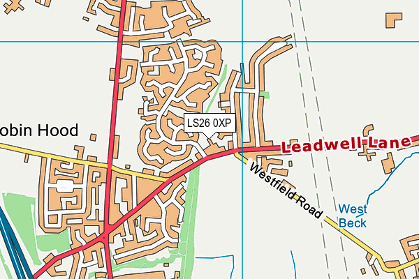 LS26 0XP map - OS VectorMap District (Ordnance Survey)