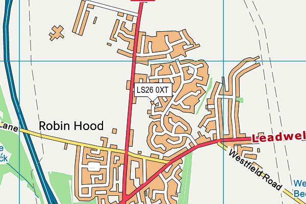 LS26 0XT map - OS VectorMap District (Ordnance Survey)