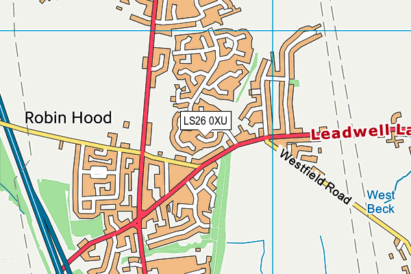 LS26 0XU map - OS VectorMap District (Ordnance Survey)
