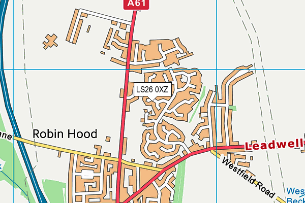 LS26 0XZ map - OS VectorMap District (Ordnance Survey)