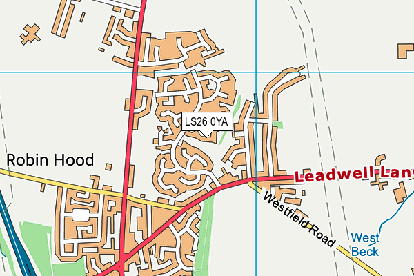 LS26 0YA map - OS VectorMap District (Ordnance Survey)