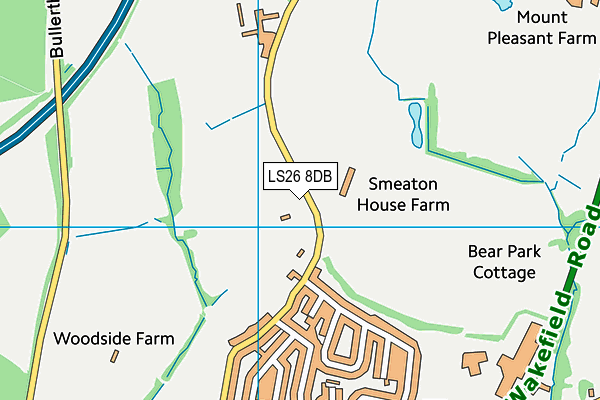 LS26 8DB map - OS VectorMap District (Ordnance Survey)