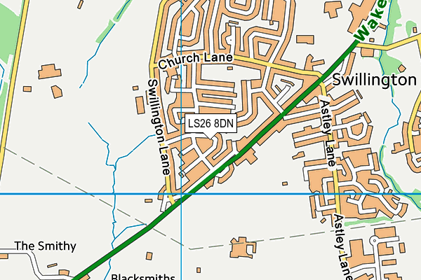 LS26 8DN map - OS VectorMap District (Ordnance Survey)