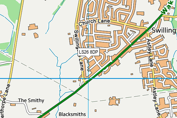 LS26 8DP map - OS VectorMap District (Ordnance Survey)
