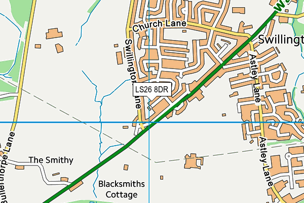 LS26 8DR map - OS VectorMap District (Ordnance Survey)