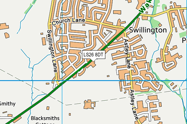 Swillington Miners Welfare Club map (LS26 8DT) - OS VectorMap District (Ordnance Survey)