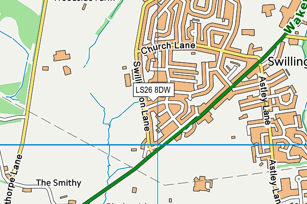 LS26 8DW map - OS VectorMap District (Ordnance Survey)