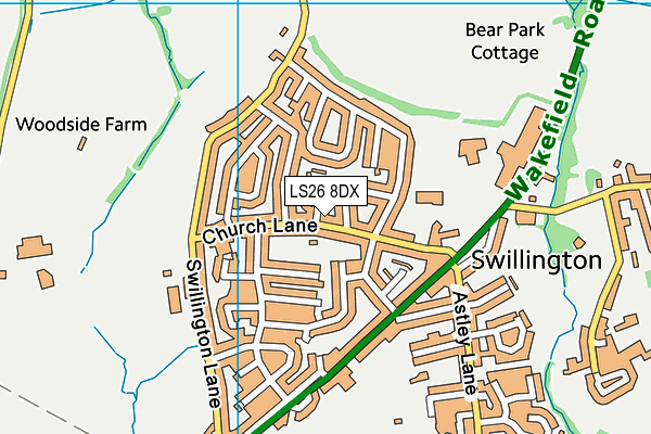 Swillington Primary School map (LS26 8DX) - OS VectorMap District (Ordnance Survey)