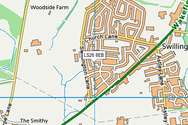 LS26 8EB map - OS VectorMap District (Ordnance Survey)