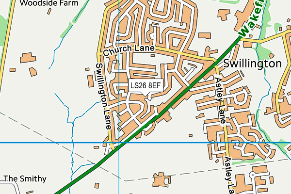 LS26 8EF map - OS VectorMap District (Ordnance Survey)