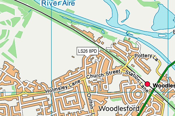 LS26 8PD map - OS VectorMap District (Ordnance Survey)