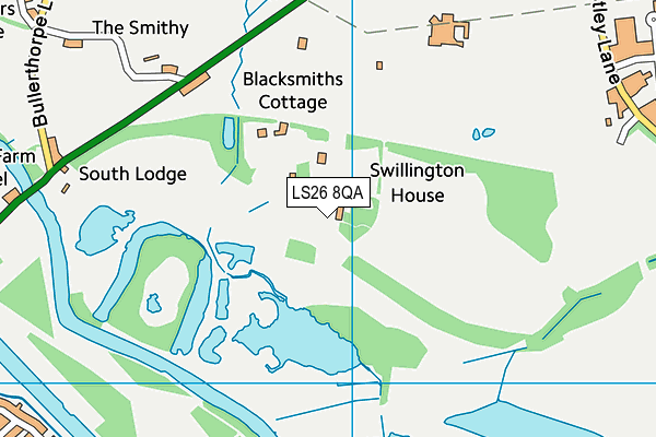 LS26 8QA map - OS VectorMap District (Ordnance Survey)
