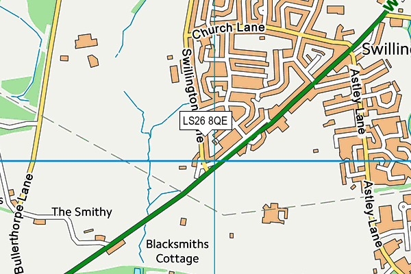 LS26 8QE map - OS VectorMap District (Ordnance Survey)