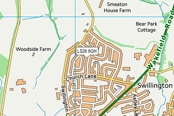 LS26 8QH map - OS VectorMap District (Ordnance Survey)