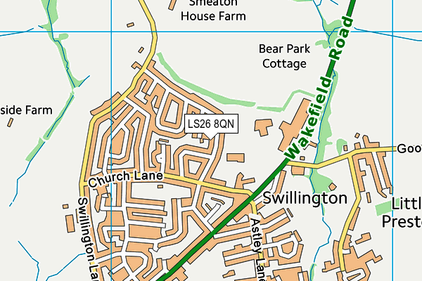 LS26 8QN map - OS VectorMap District (Ordnance Survey)