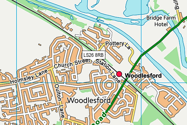 LS26 8RB map - OS VectorMap District (Ordnance Survey)