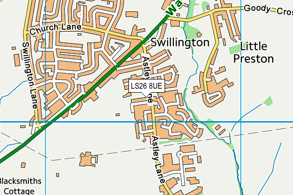 LS26 8UE map - OS VectorMap District (Ordnance Survey)