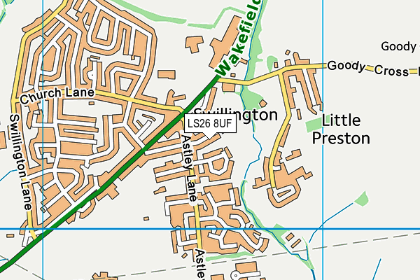 LS26 8UF map - OS VectorMap District (Ordnance Survey)