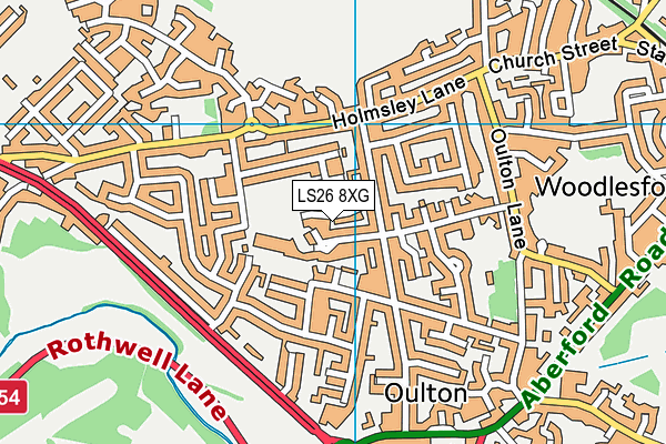 LS26 8XG map - OS VectorMap District (Ordnance Survey)