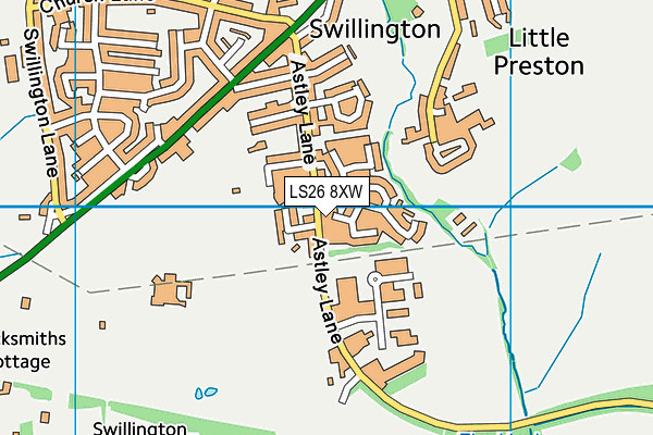 LS26 8XW map - OS VectorMap District (Ordnance Survey)