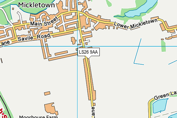 Castleford Rufc (Pinfold Lane) map (LS26 9AA) - OS VectorMap District (Ordnance Survey)