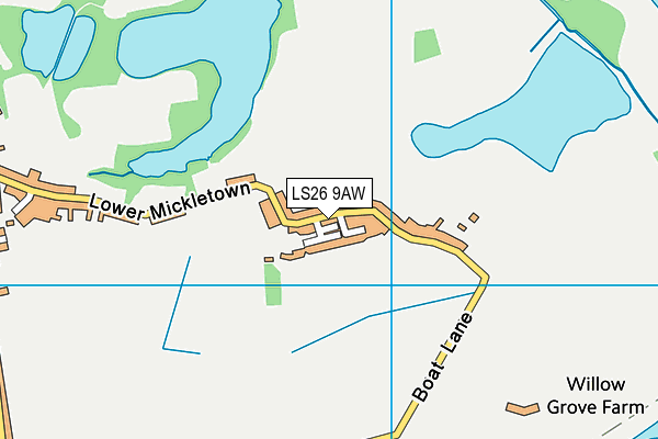 LS26 9AW map - OS VectorMap District (Ordnance Survey)