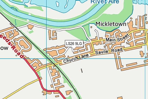 LS26 9LG map - OS VectorMap District (Ordnance Survey)