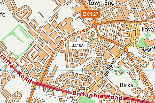 LS27 0AF map - OS VectorMap District (Ordnance Survey)