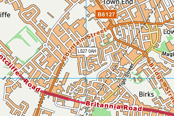LS27 0AH map - OS VectorMap District (Ordnance Survey)