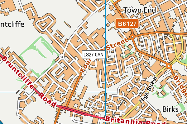 LS27 0AN map - OS VectorMap District (Ordnance Survey)