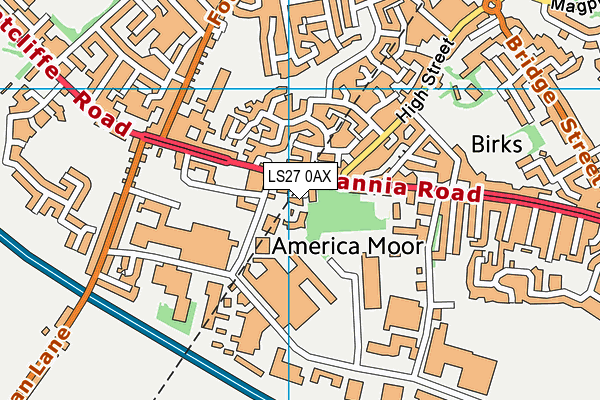 LS27 0AX map - OS VectorMap District (Ordnance Survey)