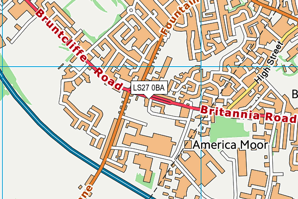 LS27 0BA map - OS VectorMap District (Ordnance Survey)
