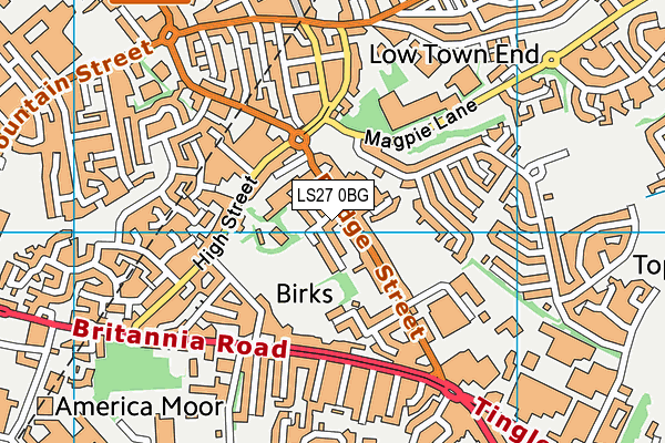 LS27 0BG map - OS VectorMap District (Ordnance Survey)