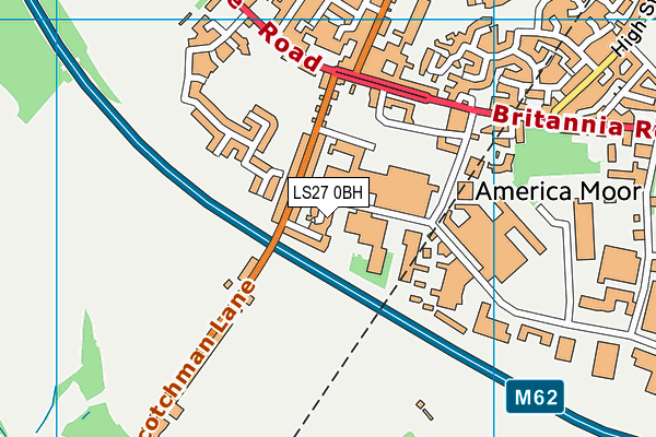 LS27 0BH map - OS VectorMap District (Ordnance Survey)