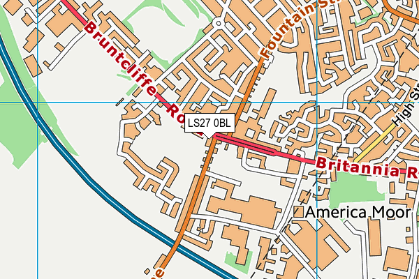 LS27 0BL map - OS VectorMap District (Ordnance Survey)