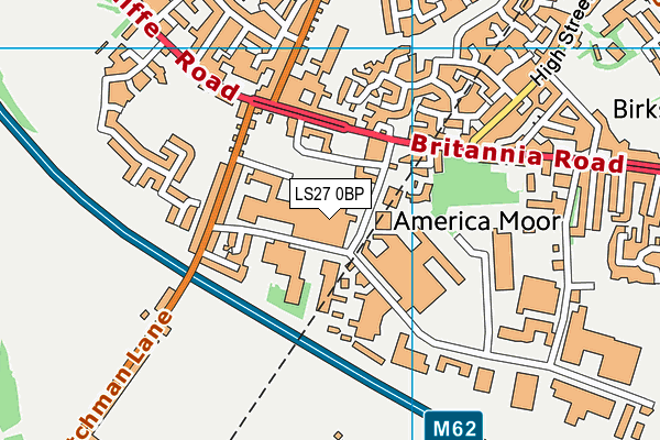 LS27 0BP map - OS VectorMap District (Ordnance Survey)