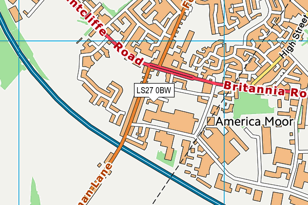 LS27 0BW map - OS VectorMap District (Ordnance Survey)