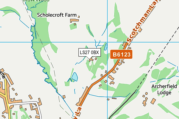 LS27 0BX map - OS VectorMap District (Ordnance Survey)