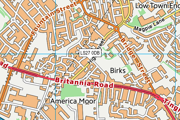 LS27 0DB map - OS VectorMap District (Ordnance Survey)