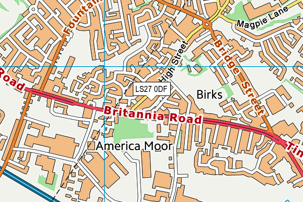 LS27 0DF map - OS VectorMap District (Ordnance Survey)