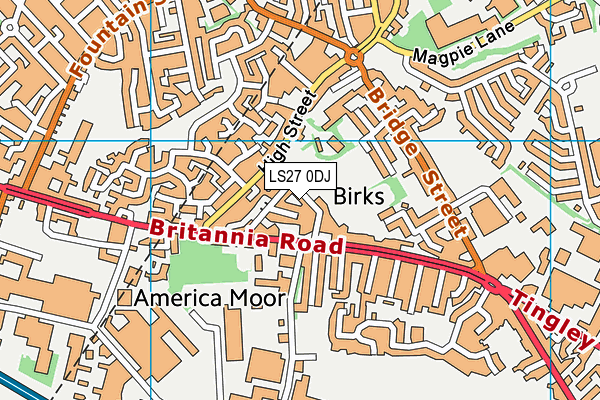 LS27 0DJ map - OS VectorMap District (Ordnance Survey)