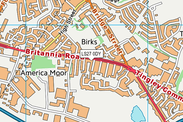 LS27 0DY map - OS VectorMap District (Ordnance Survey)