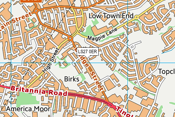 LS27 0ER map - OS VectorMap District (Ordnance Survey)