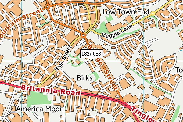 LS27 0ES map - OS VectorMap District (Ordnance Survey)