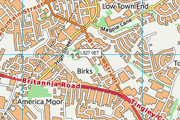 LS27 0ET map - OS VectorMap District (Ordnance Survey)