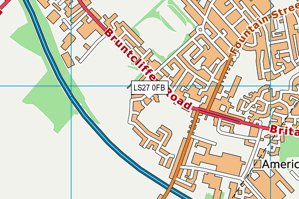 LS27 0FB map - OS VectorMap District (Ordnance Survey)