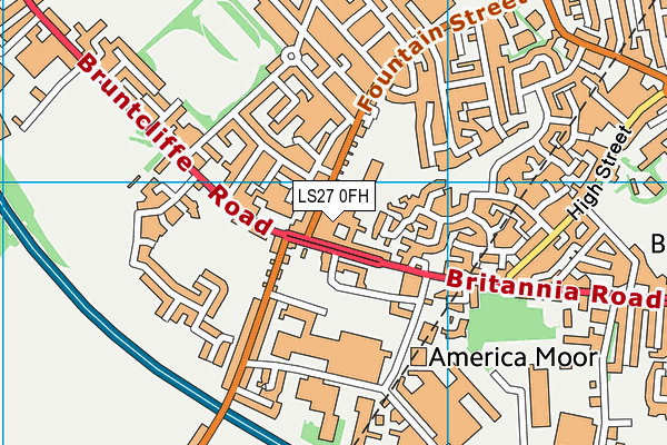 LS27 0FH map - OS VectorMap District (Ordnance Survey)